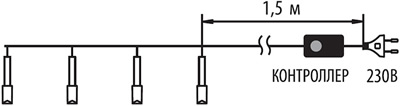 led гирлянда Uniel ULD-S2000-200/DGA Pink IP20 - схема гирлянды