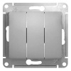 Глосса алюминий выключатель 3кл скрытая 10А IP20 