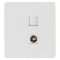 MIELE ROUND Розетка компьютерная RJ45 кат6 + TV с/у белая KRANZ