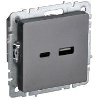 Брайт сталь розетка USB A+C скрытая 2-ая 